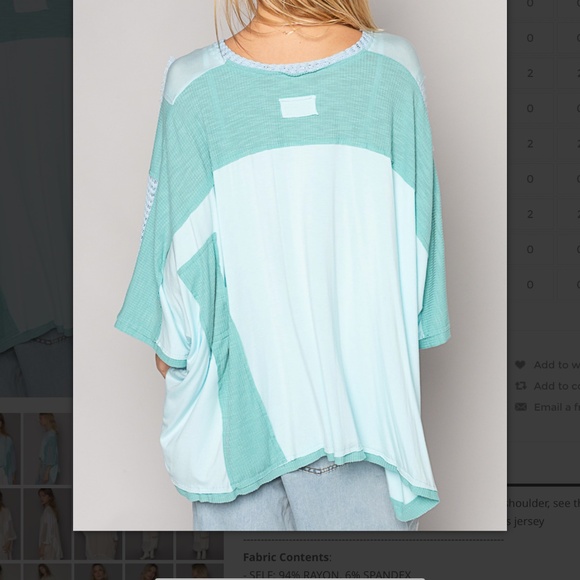 POL “ Plymouth “ POL Relaxed Fit V-Neck Top with Crochet Detail BR28 - Picture 4 of 8